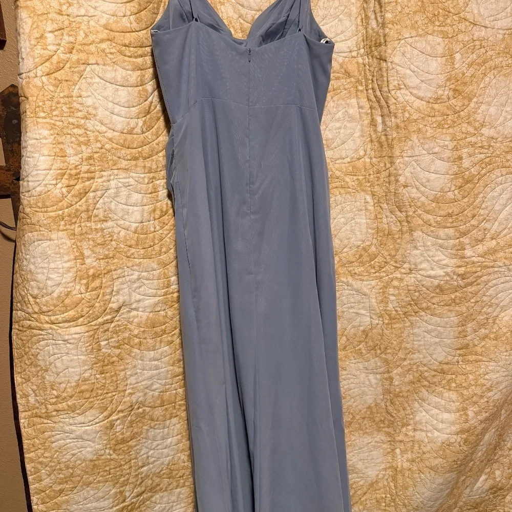 Dusty Blue Bridesmaids Dress - Picture 3 of 10
